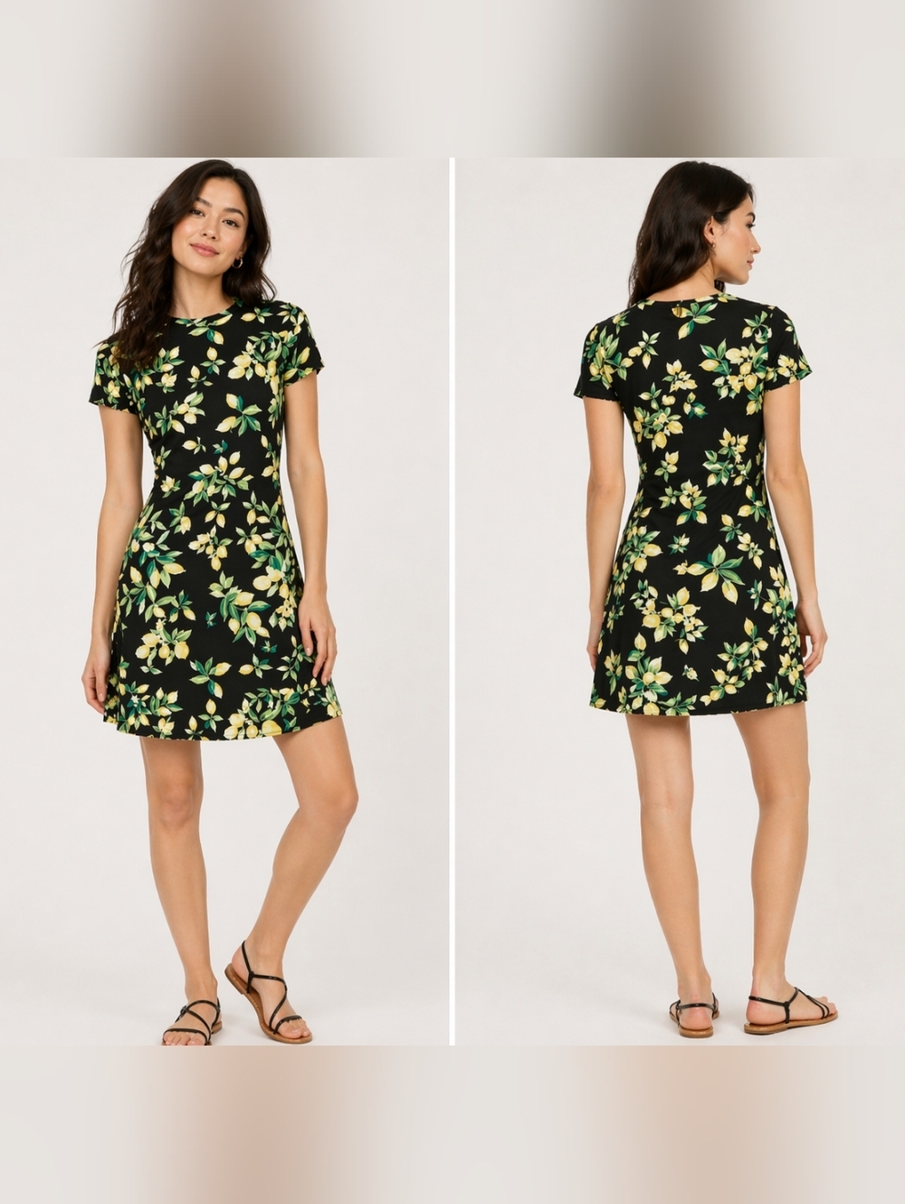 Good Luck Gem Lemon Print Mini Dress